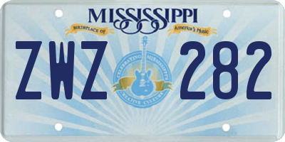 MS license plate ZWZ282