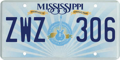 MS license plate ZWZ306