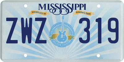 MS license plate ZWZ319