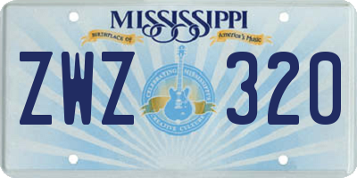 MS license plate ZWZ320