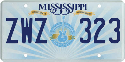 MS license plate ZWZ323