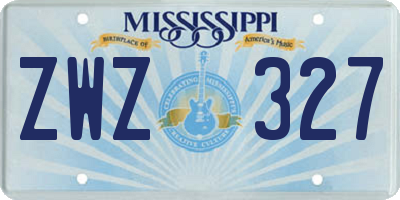 MS license plate ZWZ327