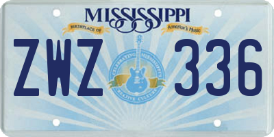 MS license plate ZWZ336