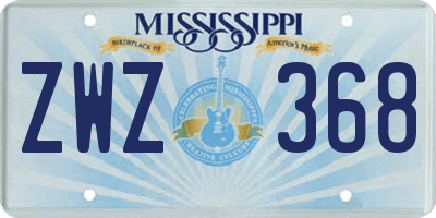 MS license plate ZWZ368