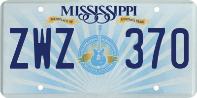 MS license plate ZWZ370