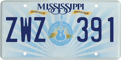 MS license plate ZWZ391