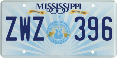 MS license plate ZWZ396