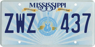 MS license plate ZWZ437