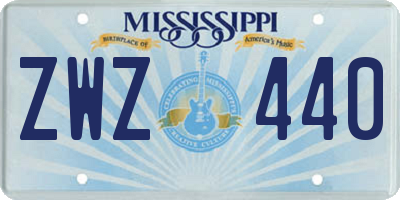 MS license plate ZWZ440
