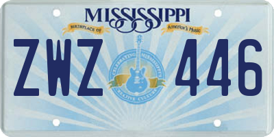 MS license plate ZWZ446