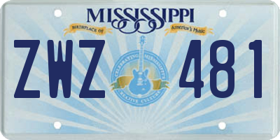 MS license plate ZWZ481