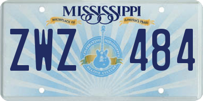 MS license plate ZWZ484