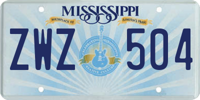 MS license plate ZWZ504