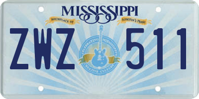 MS license plate ZWZ511
