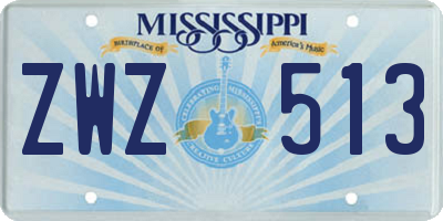 MS license plate ZWZ513
