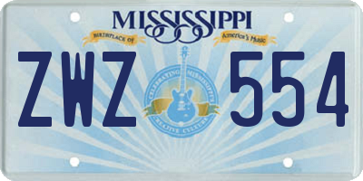 MS license plate ZWZ554