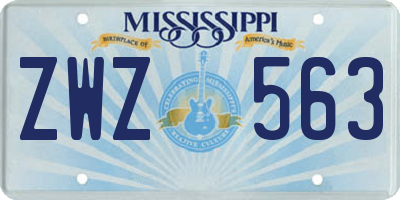 MS license plate ZWZ563