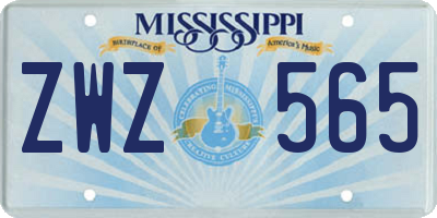 MS license plate ZWZ565