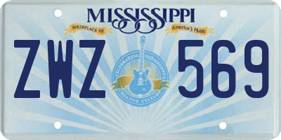 MS license plate ZWZ569