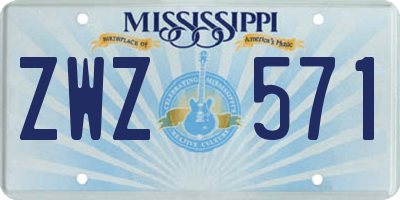 MS license plate ZWZ571
