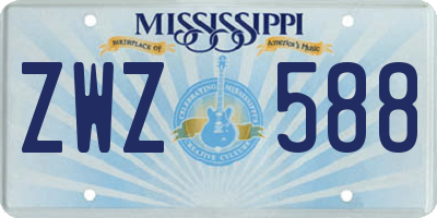 MS license plate ZWZ588