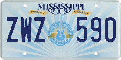 MS license plate ZWZ590