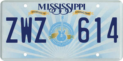MS license plate ZWZ614