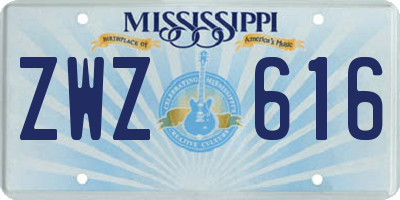 MS license plate ZWZ616