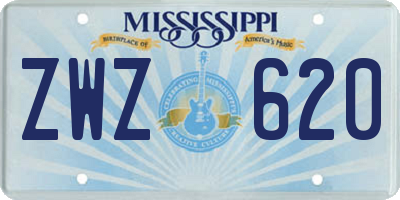 MS license plate ZWZ620