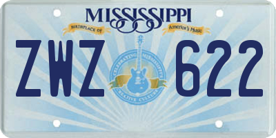 MS license plate ZWZ622