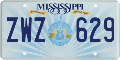 MS license plate ZWZ629