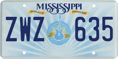 MS license plate ZWZ635
