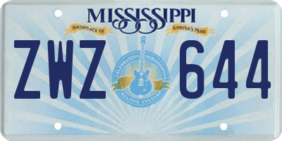 MS license plate ZWZ644