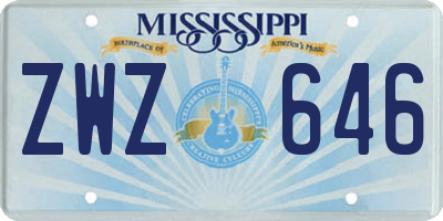 MS license plate ZWZ646