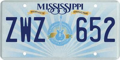 MS license plate ZWZ652