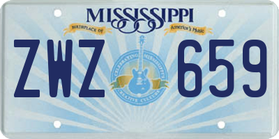 MS license plate ZWZ659