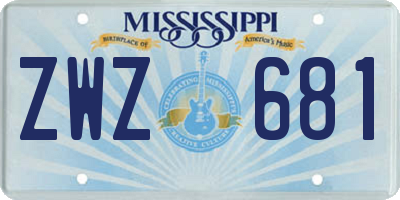MS license plate ZWZ681
