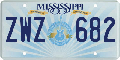 MS license plate ZWZ682