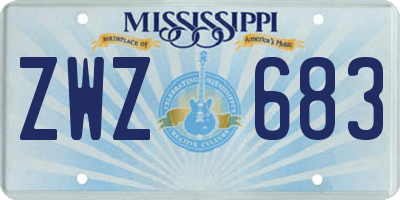 MS license plate ZWZ683