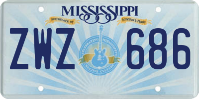 MS license plate ZWZ686