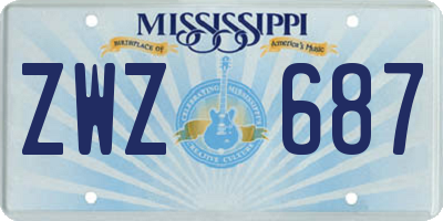 MS license plate ZWZ687