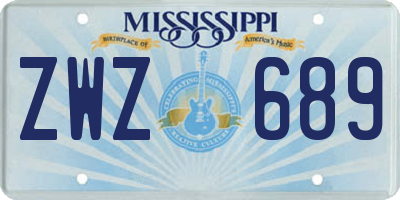 MS license plate ZWZ689