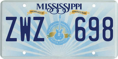 MS license plate ZWZ698
