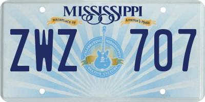 MS license plate ZWZ707