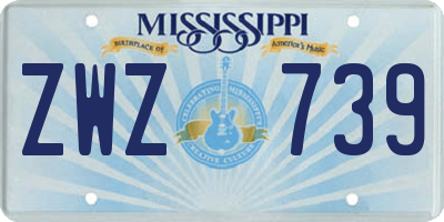 MS license plate ZWZ739