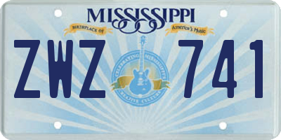 MS license plate ZWZ741