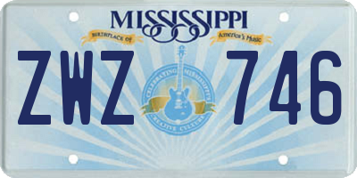 MS license plate ZWZ746