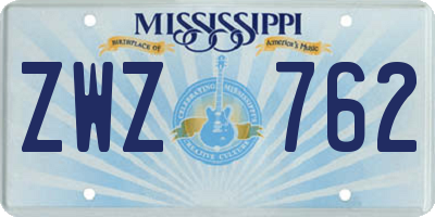 MS license plate ZWZ762