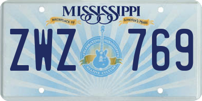 MS license plate ZWZ769