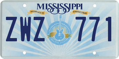 MS license plate ZWZ771